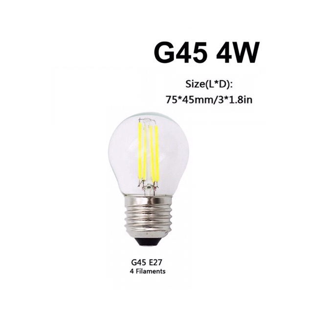 Lampu LED Filamen E27 4watt Edison 4w / Filamen LED 4w bulb G45