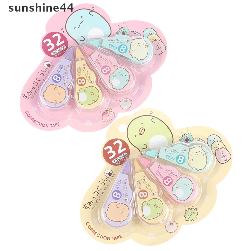 Sunshine 4pcs / Pak Correction Tape / Tip Ex Kertas Putih Untuk Sekolah / Kantor