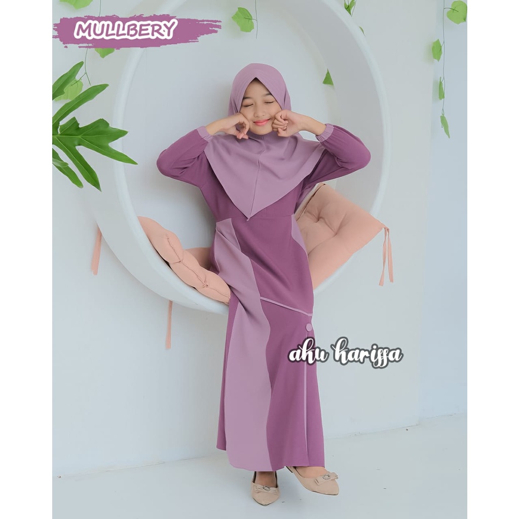 GAMIS ANAK HANIZA MAYZA KIDS AKU KARISSA BAJU MUSLIM 5-12 th tahun Kids ORIGINAL BRANDED syari baju muslim anak tanggung busana muslimahlebaran