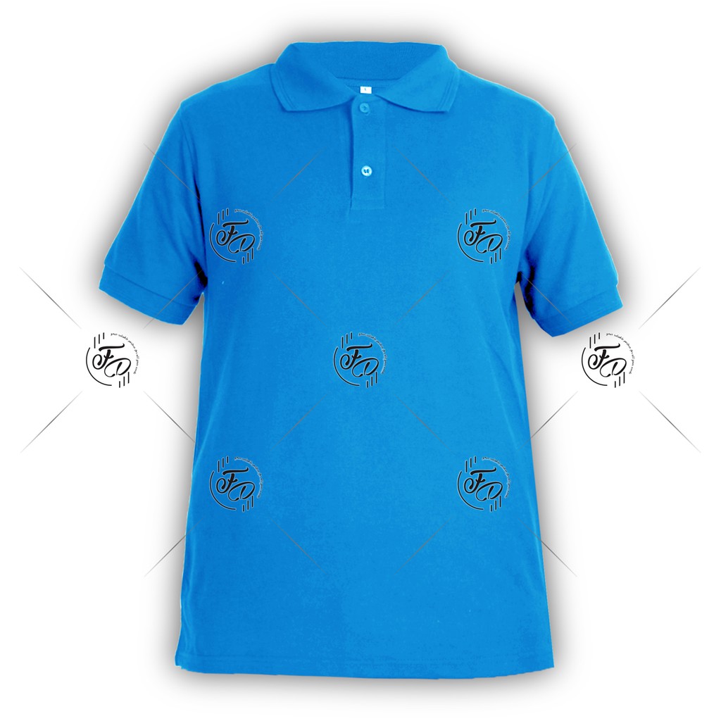 PREMIUM POLO  SHIRT BIRU  TURKIS  Lengan Pendek Kaos  Kerah 