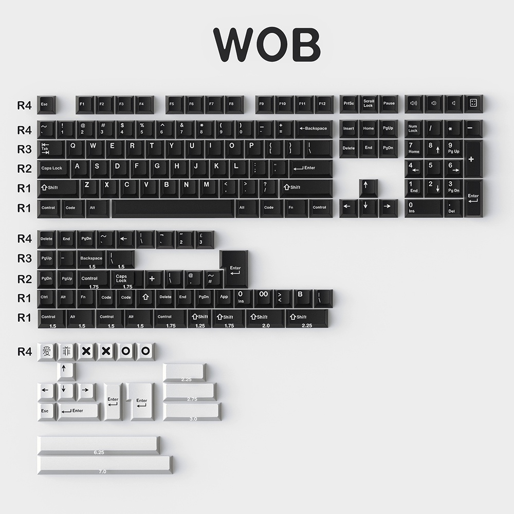 Keycap Keyboard Gaming Mekanikal GMK Wob 173 Tombol Untuk GMMK pro 64 68 98