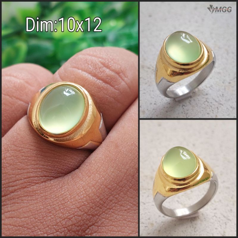 CINCIN BATU AKIK NATURAL ANGGUR HIJAU ORIGINAL