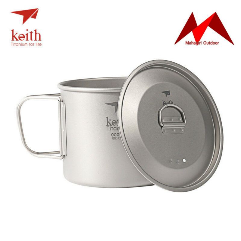 Keith titanium Ti3209 900ml mug with folding gelas 900 ml ultralight