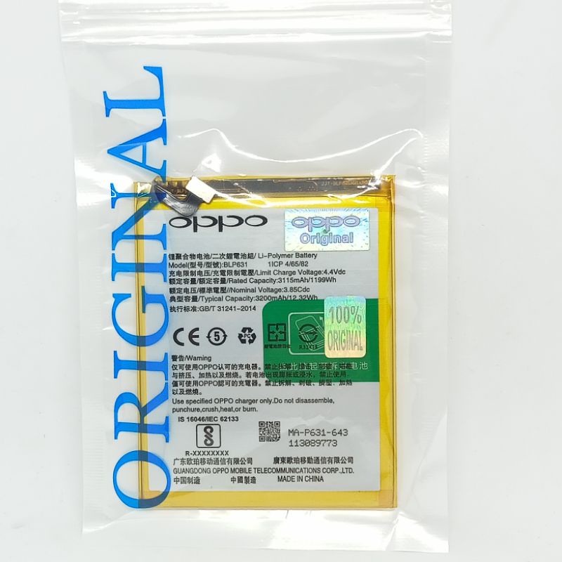 Original 100% Baterai Oppo BLP631 / F3 / F5 battery baterai