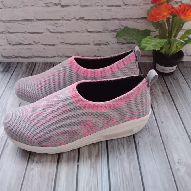 TERBARU Sepatu Wanita Greta SDS275 Abu - Pink Fanta