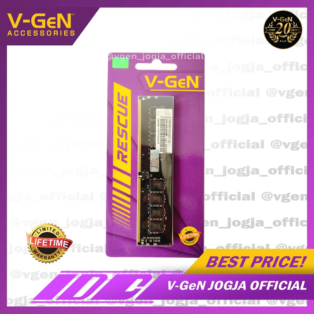 RAM V-GeN RESCUE LONG-DIMM DDR4 PC 19200 4GB - 16 GB GARANSI RESMI