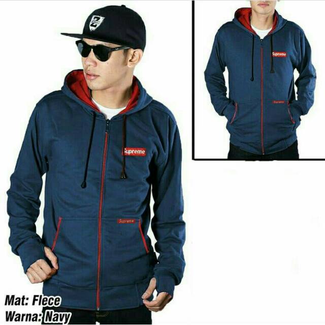 Sweater jacket Supreme Navy Murah