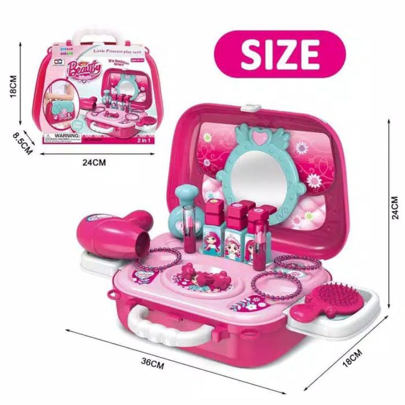 Mainan Makeup 2in1 beauty fashion girl tas