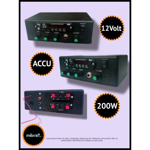 Ampli Mini 4ch model Mic karaoke Bluetooth ( Subwoofer )