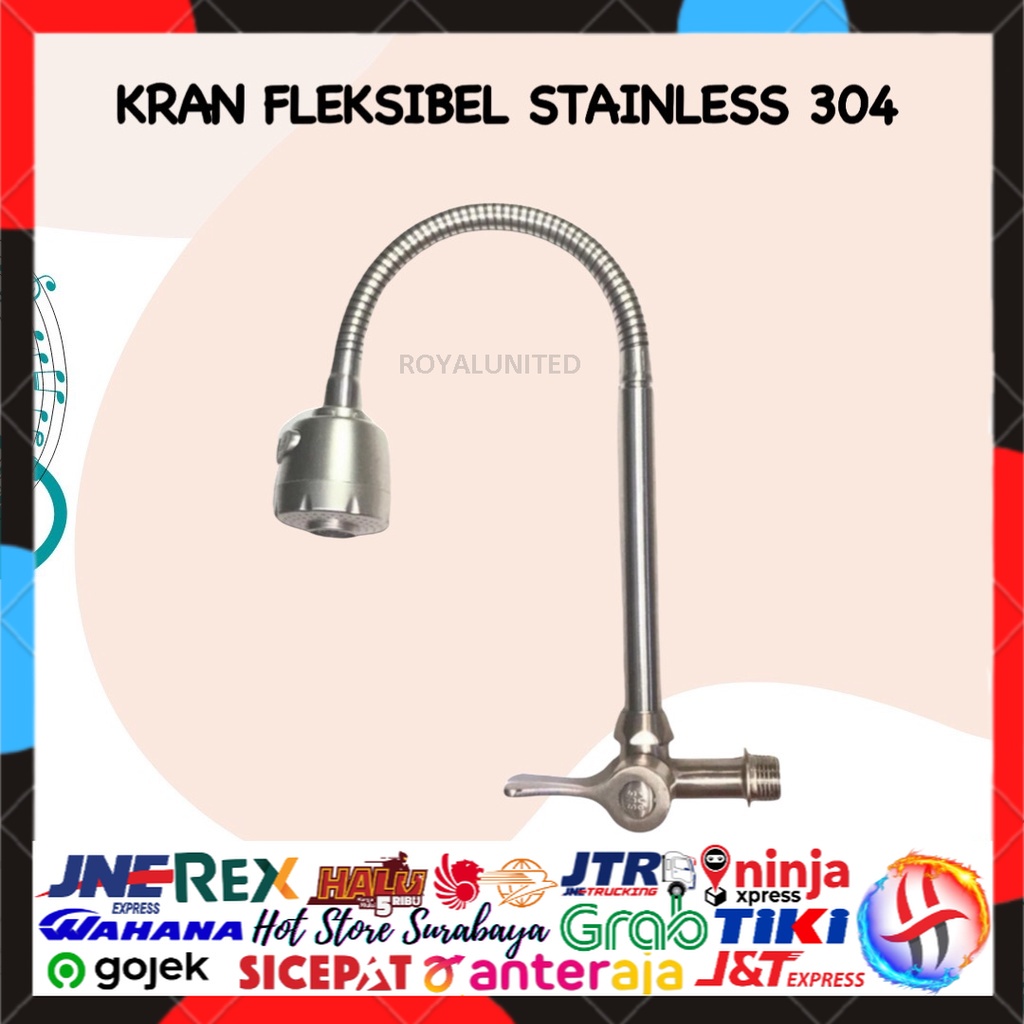 KRAN ANGSA CUCI PIRING STAINLESS SHOWER WASTAFEL LEHER ANGSA FLEKSIBEL / FLEXIBLE 1/2 INCH TEMBOK BERKUALITAS