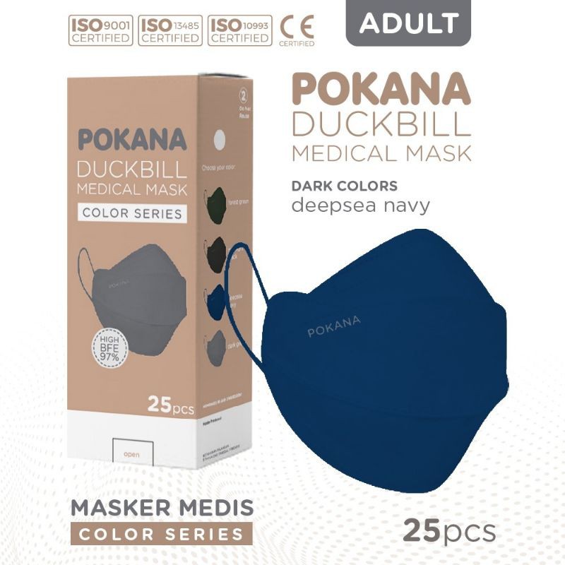 Pokana Duckbill  4 -ply Earloop Medical Face Mask Adult - Box isi 25 pcs