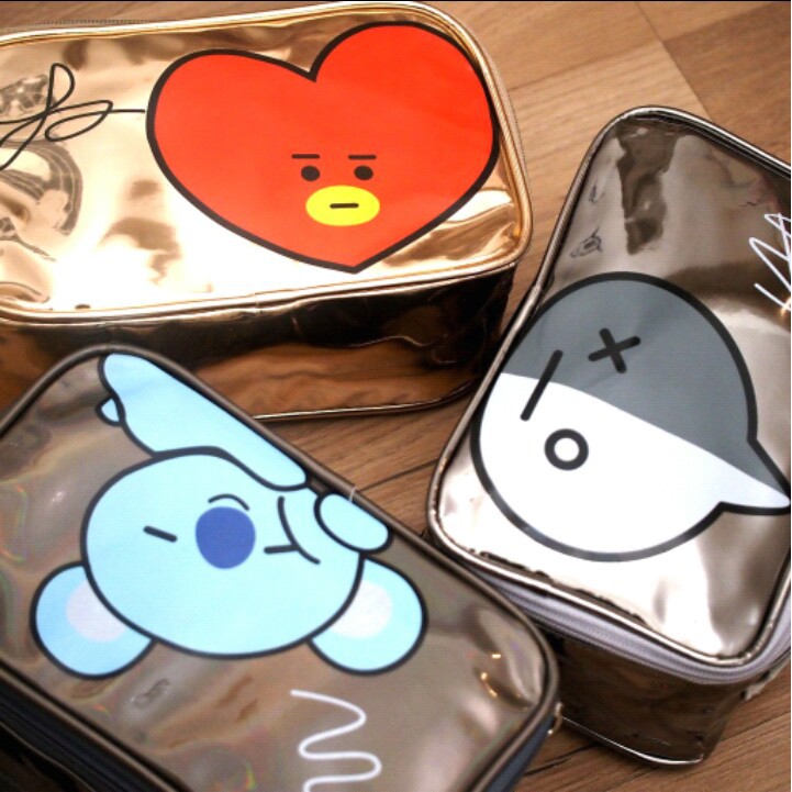 Dompet Kosmetik BT21 Hologram UKURAN JUMBO Tas BTS Kosmetik Make Up Tenteng