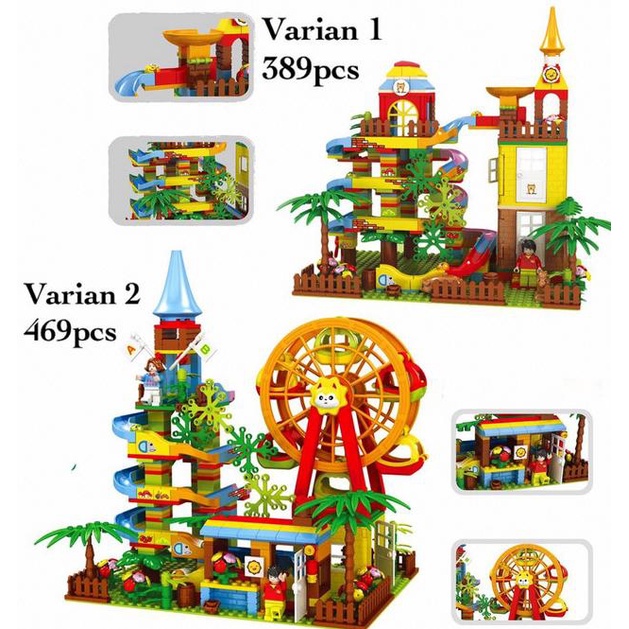 Mainan Balok Susun Set Rail Seluncuran Dan Bola / Lego Classic Themepa