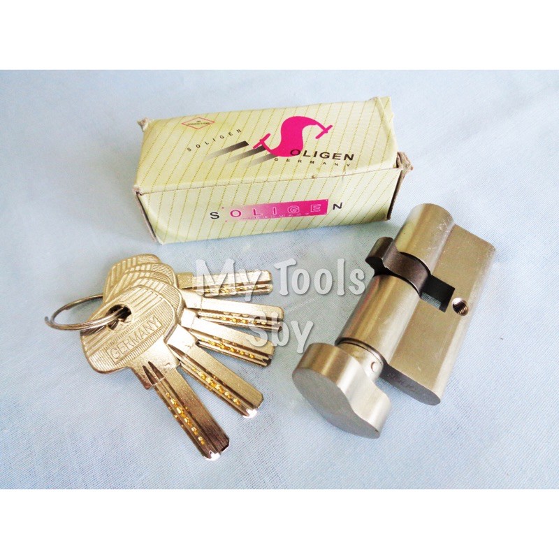 Silinder / Cylinder Kunci Pintu Rumah Besar Knob Silver Kuningan Soligen Anak Kunci Komputer
