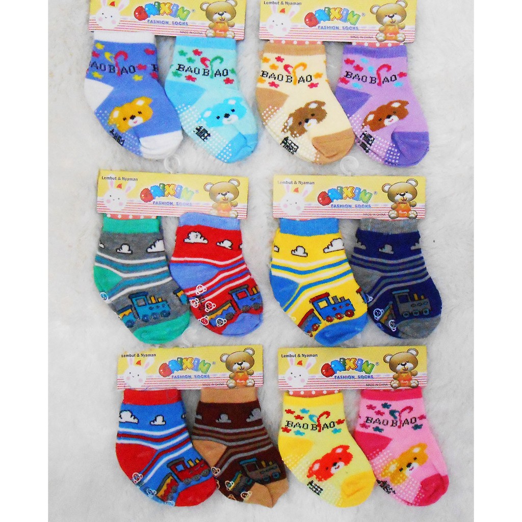 Kaos Kaki Baby Balita MK Usia 0-2th Anti Slip HARGA Per-Lusin