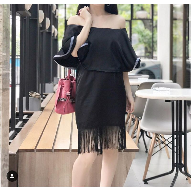 preloved jolie clothing fringe dress black