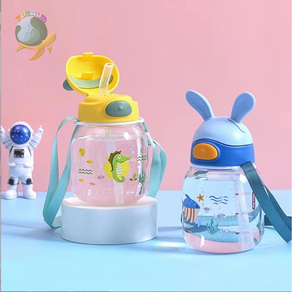 [TULALA SHOP]BOTOL JERAMI ANAK/Botol Kartun /Botol Minum Anak/Karakter Rabbit Bear Tutup Clip / Botol Minum Bayi Sedotan Lucu Anak / Import / Botol Minum Bayi Gelas Anak Balita Training Cup Baby Viral