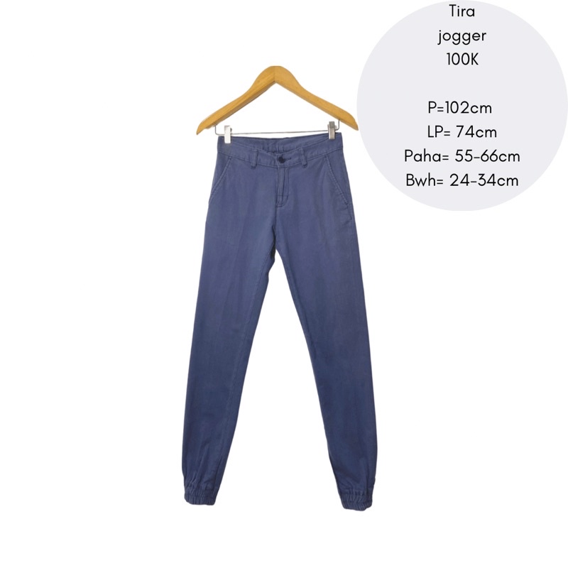celana panjang biru jogger pants Tira Jeans second bekas preloved