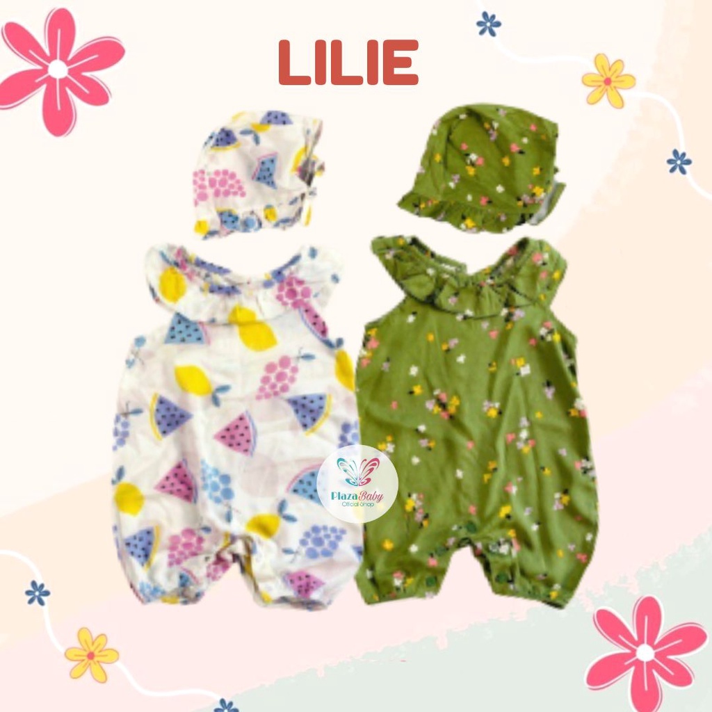 Plazababyku MX ROMPER LILIE setelan bayi motif bunga yang lucu free bonnet PART2