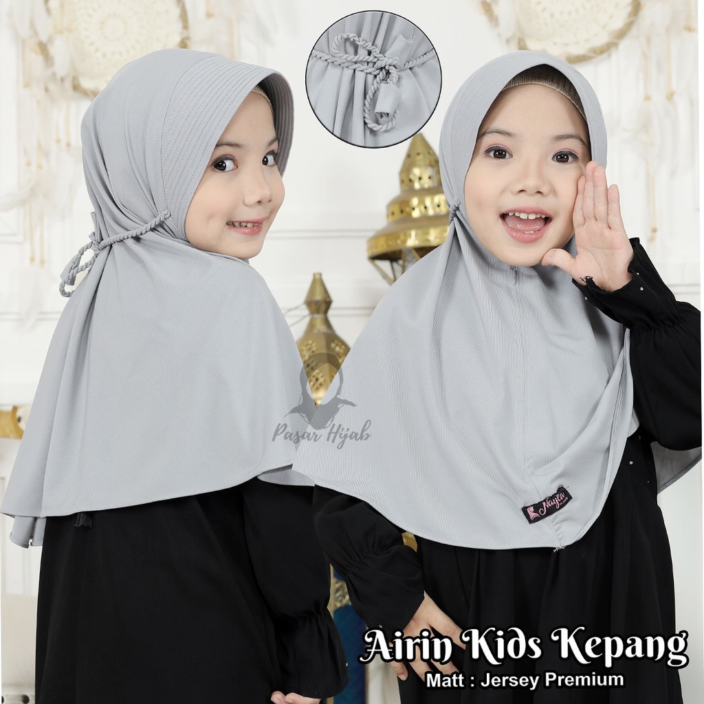 Kerudung Anak Tali Kepang AIRIN KIDS KEPANG Jilbab Anak Instan Jersey Premium Terbaru Pasar Hija'b