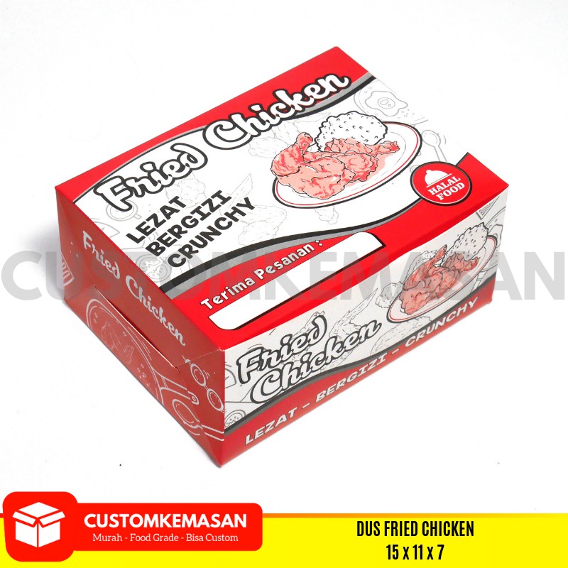 

Box Fried Chicken, Dus Fried Chicken, Kardus Fried Chicken, Kemasan Fried chicken food grade