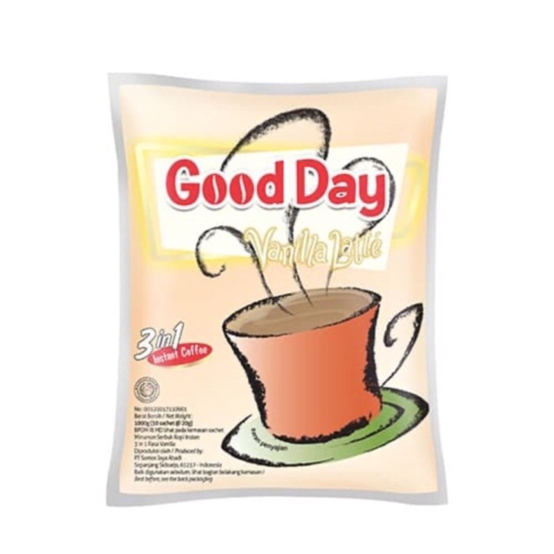 

Good day vanila Late 1pak isi 5renceng (50pcs)