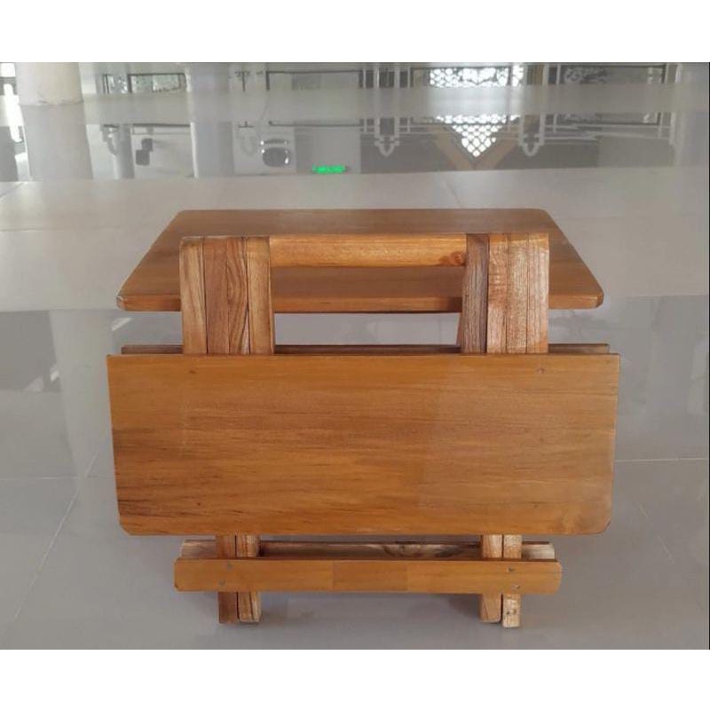 Meja lipat kayu belajar | Meja belajar kayu full plitur | meja belajar lipat | kayu kuat
