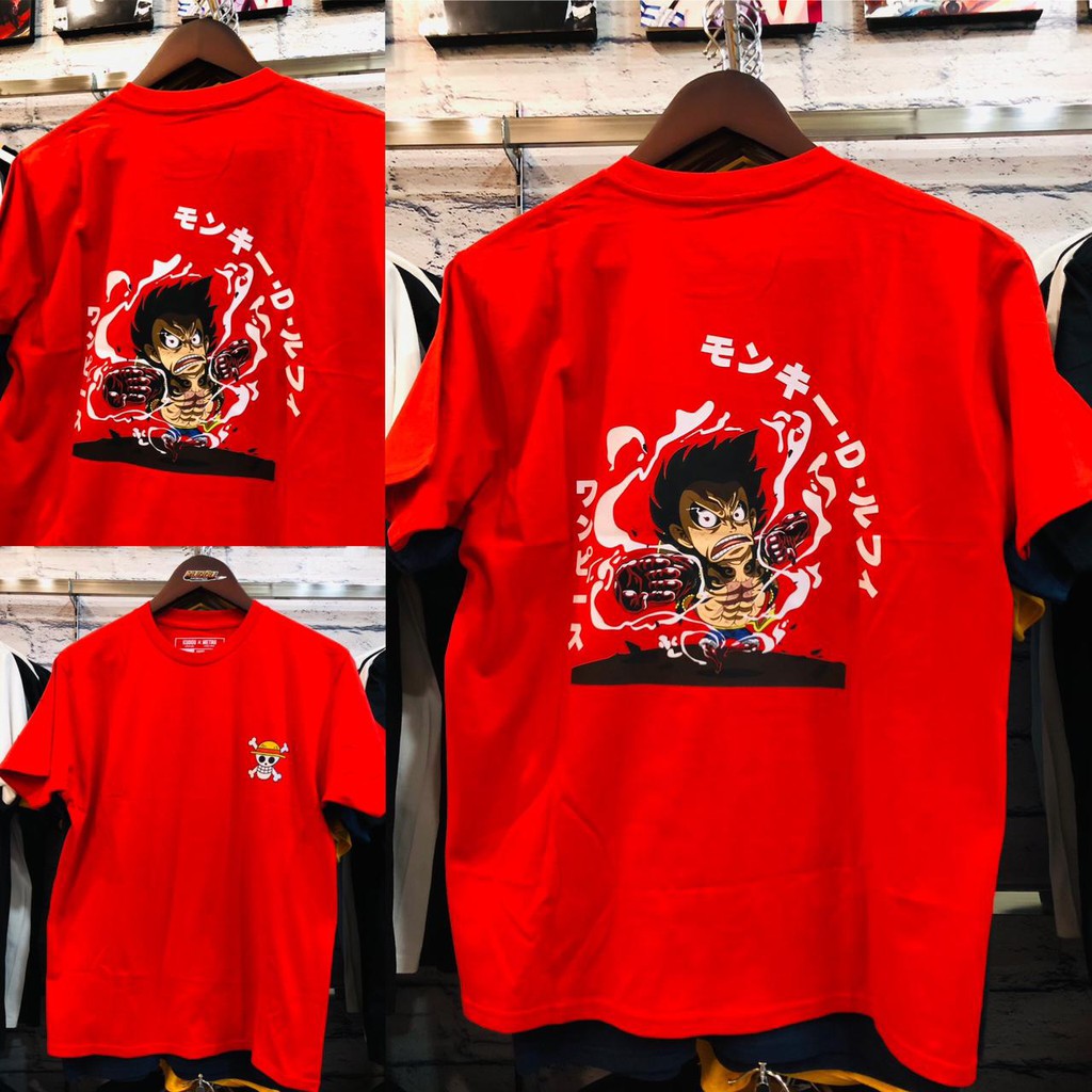 Kaos Luffy Gear 4th Chibi Red Anime Manga One Piece