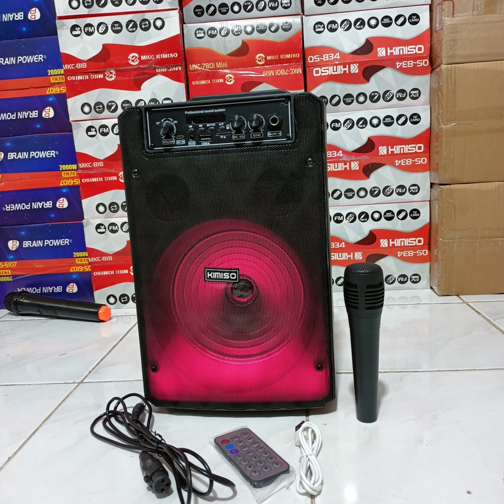 SPEAKER BLUETOOTH KIMISO MKC 818 BONUS MIC SUARA MEGA BASS