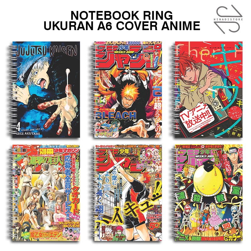 

(BELI 6 GRATIS 1)Buku Tulis Catatan buku notebook buku diary Notebook Ring Spiral A6 60 Lembar koleksi gambar cover manga part2