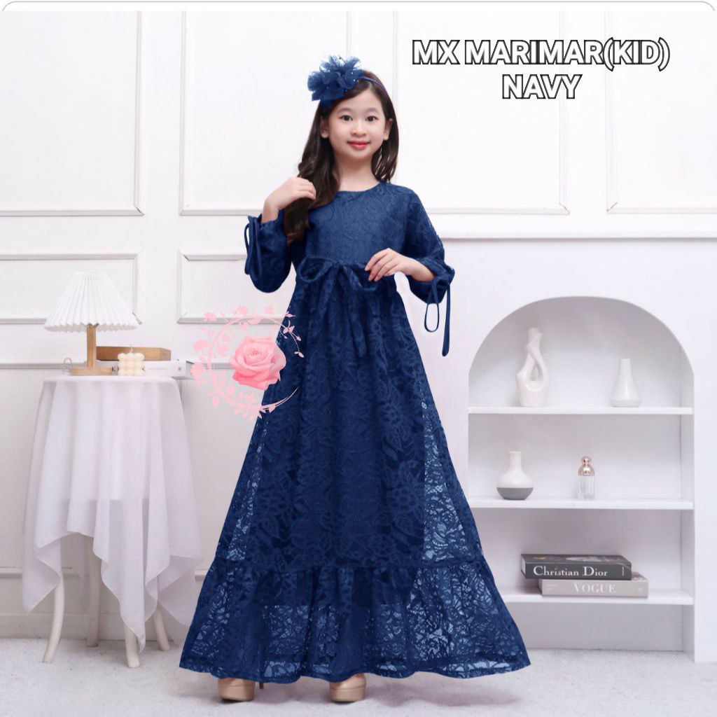 MX MARIMAR KID / UMUR 4 sampai 13tahun / dress brukat TERLARIS TERBARU / DRESS PESTA ANAK