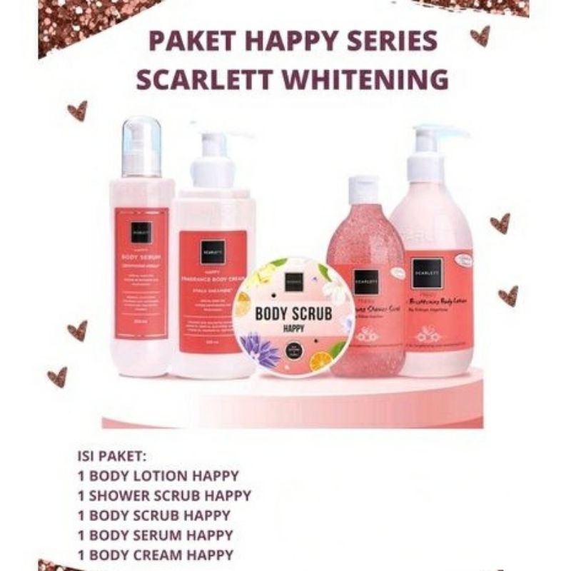 HAPPY SERIES SCARLETT WHITENING PAKET PEMUTIH BADAN BPOM ORIGINAL