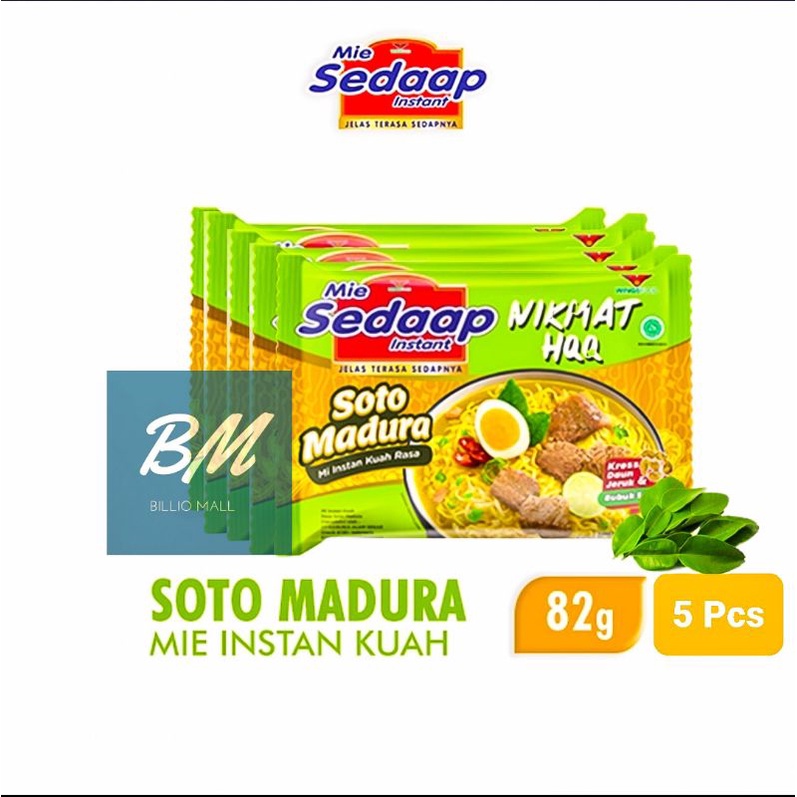 

Mie Sedaap Soto Madura 5 x 82 gr / Mi Sedap Soto Madura 5 Pcs / Mie Sedap Kuah Instan Rasa Soto Madura 82 gr x 5 Pcs
