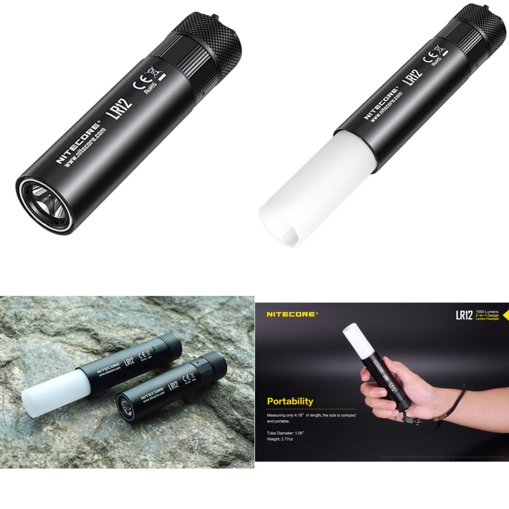 NITECORE LR12 Senter 2in1 Design Lipstick CREE XP-L HD V6 1000 Lumens - Black