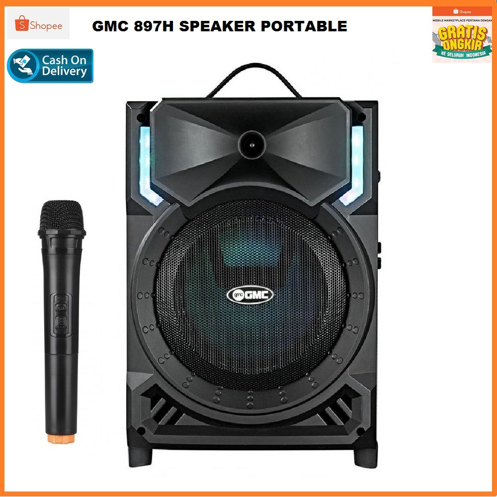 GMC 897H SPEAKER PORTABLE MULTIMEDIA WITH BLUETOOTH KARAOKE