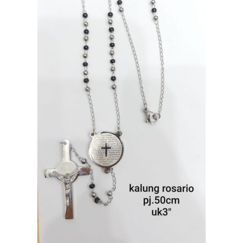 Kalung Rosario Silver Titanium20