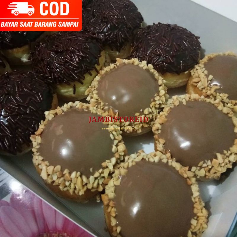 (JAMBISTOREID) JAMBI LANGSUNG KIRIM Kue Ultah Donat Mini Baby Donut 12pcs Cemilan Snack Kudapan Acara Keluarga Arisan Yasinan Sukuran Sederhana Berkesan Murah Small Party Jambi