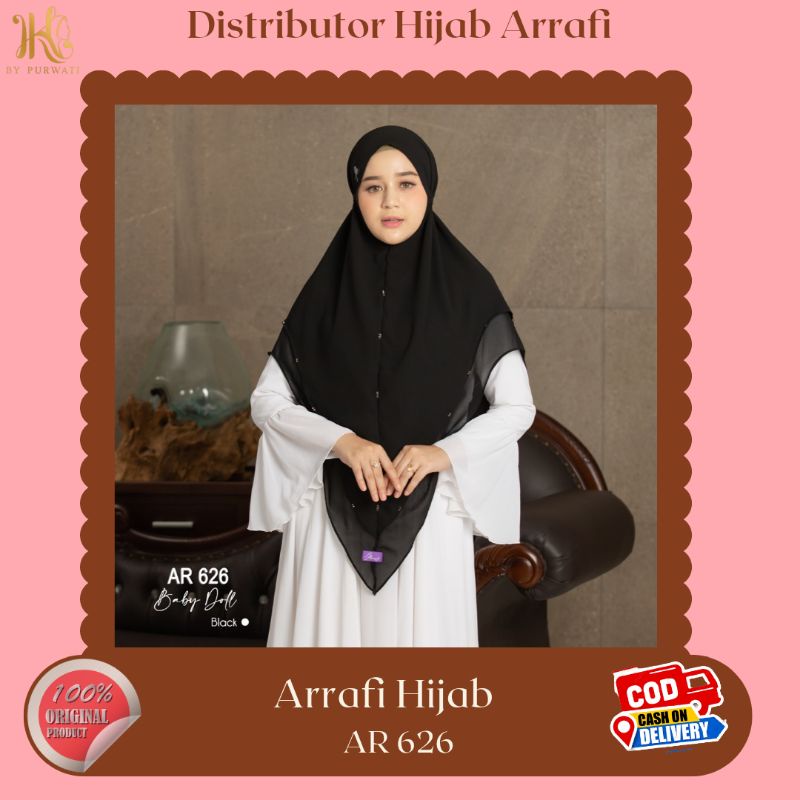 Arrafi Jilbab Hijab Kerudung Khimar 2 layer 626 Terbarus Terlaris 2022 Bisa Cod Distributor Arrafi P
