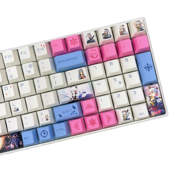 KEYCAPS GENSHIN IMPACT AYAKA CHERRY PROFILE SUBLIM MECHANICAL KEYBOARD