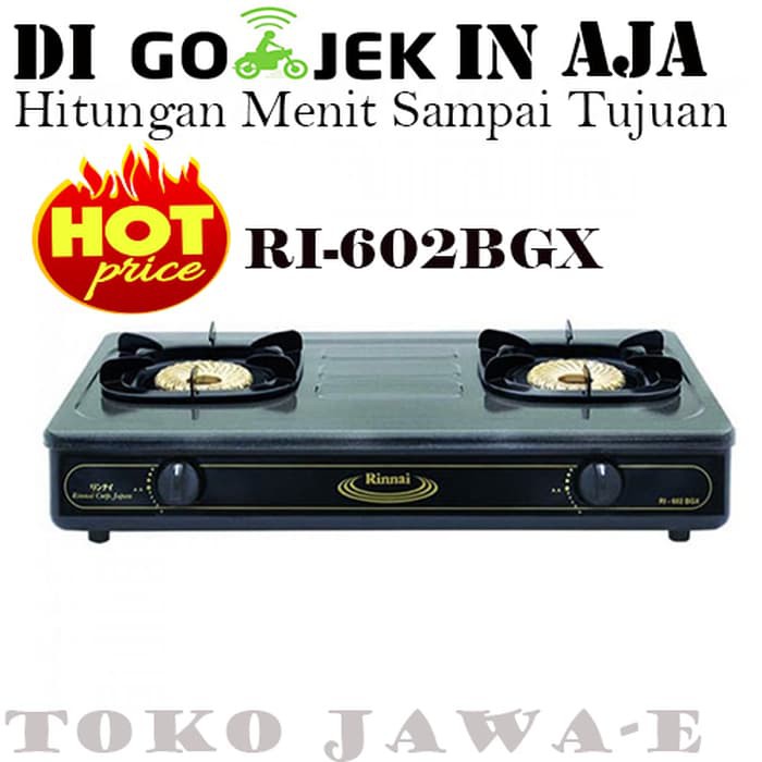 Kompor Gas Rinnai 2 Tungku RI-602 BGX Api Tornado
