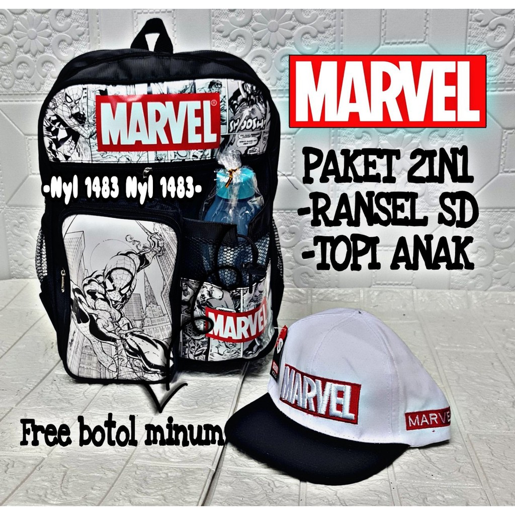 KSO_BAG - Tas Ransel Anak LakiLaki  2IN1 Terbaru 2021 Kekinian Backpack Carakter SUPER HERO Termurah