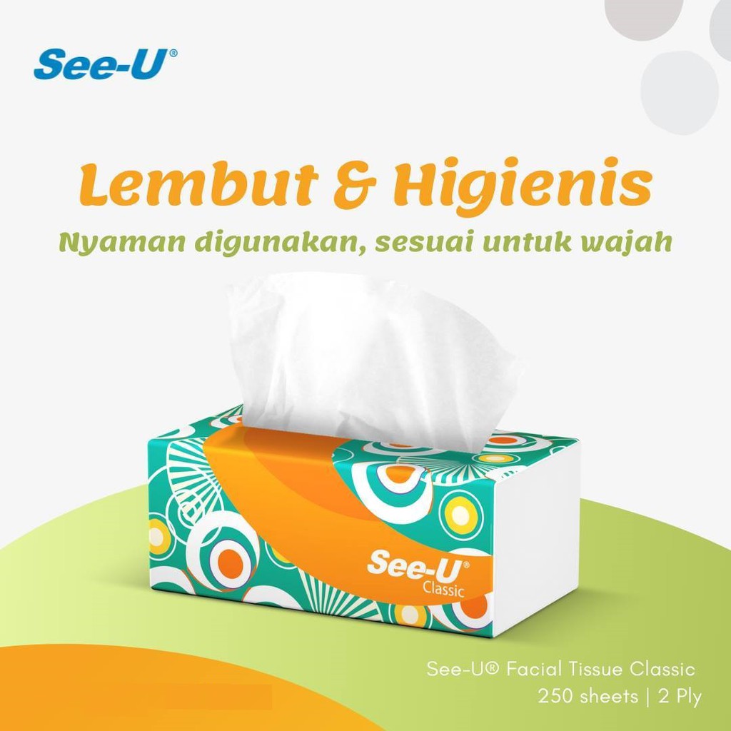 See-U  Classic Facial Tissue 250 Sheets Tisu Wajah Isi Lebih Banyak-1