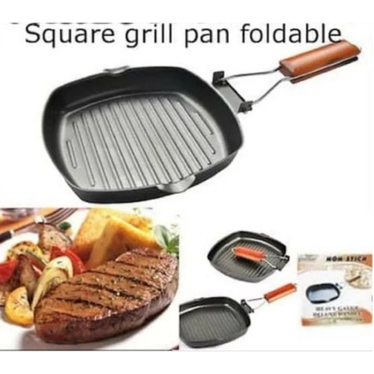 Square grill pan panci panggang bbq teflon tebal anti lengket