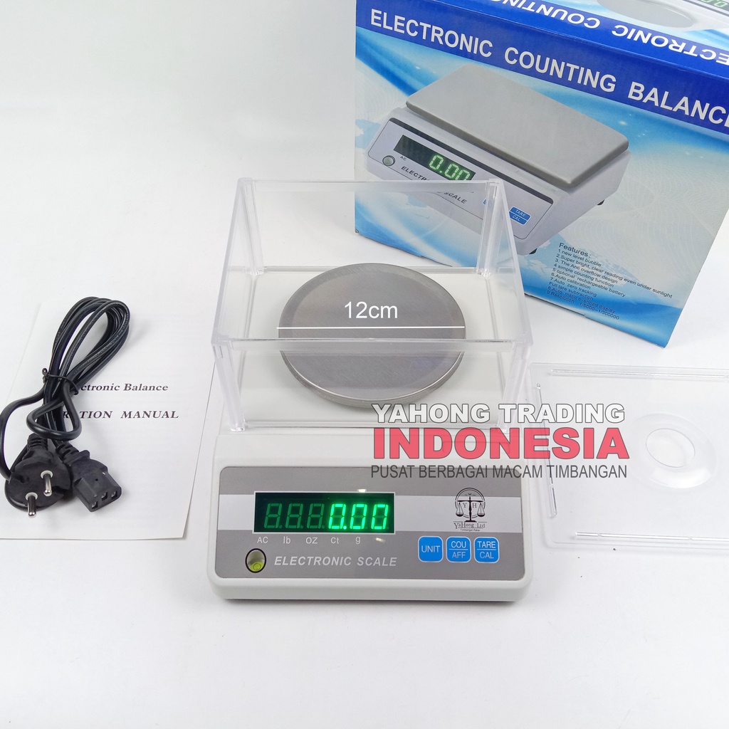 Timbangan Digital 3000g Akurasi 0.01g YHG YH-3002R 3kg Timbangan Emas Obat Bubuk Serbuk