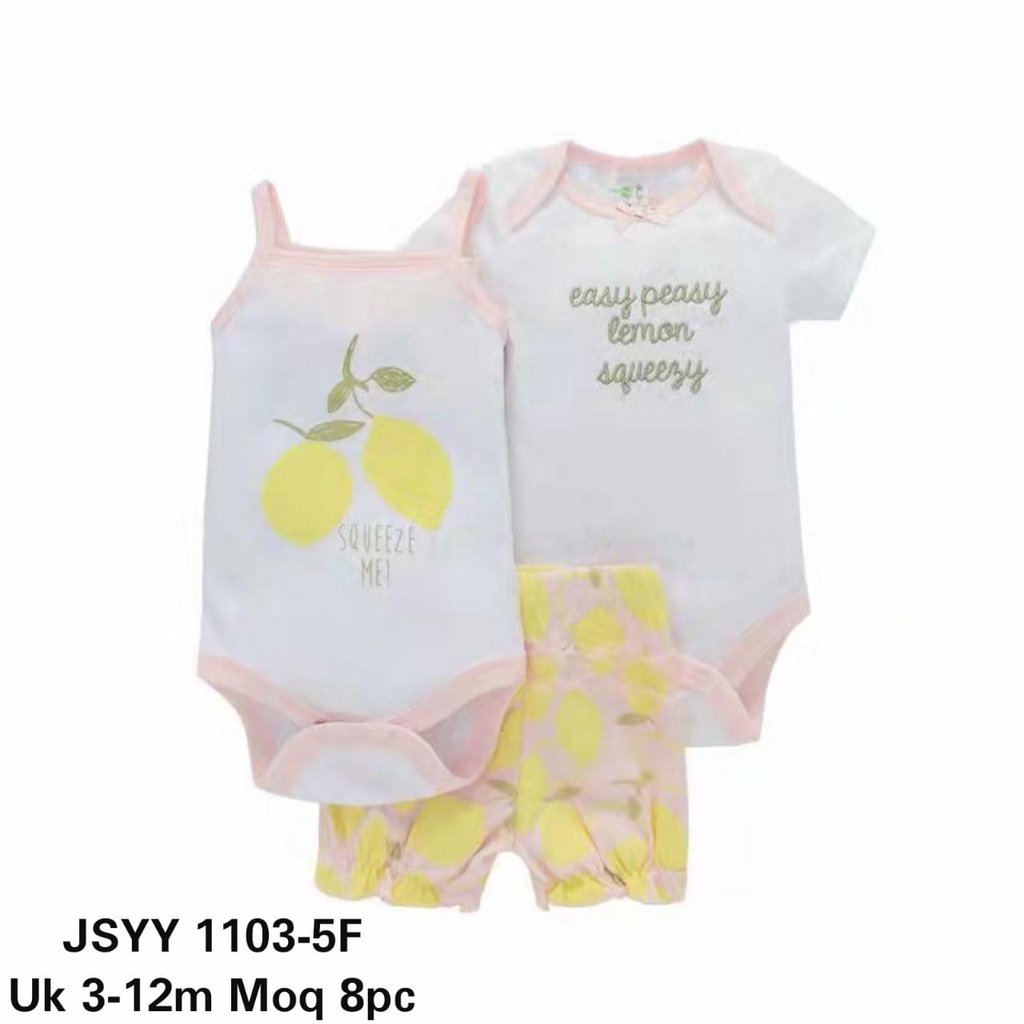 Payifang Jumper Celana Pendek Set Summer 3-12M (PYF-1103-5) RANDOM