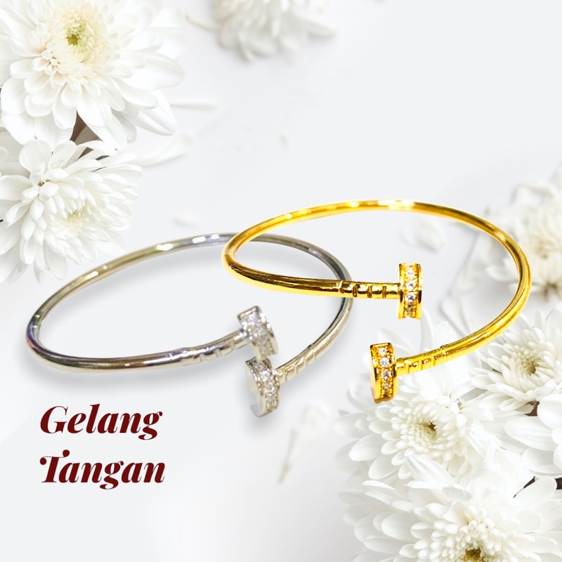 Gelang tangan wanita gelang lapis emas putih gelang pernata