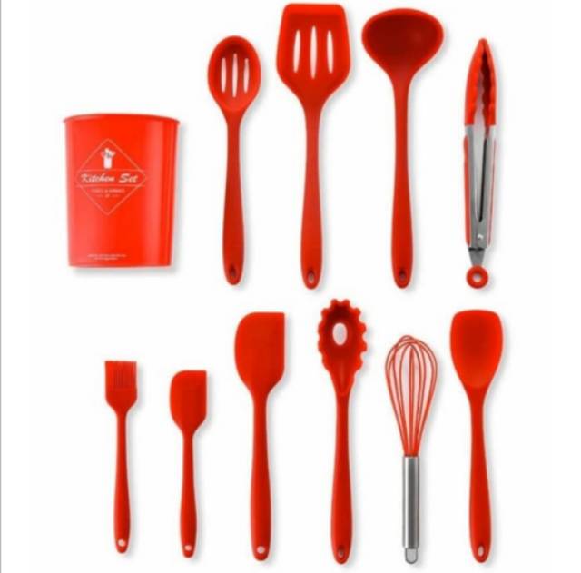 Spatula silikon alat masak 11 in 1 silicone spatula cooking set