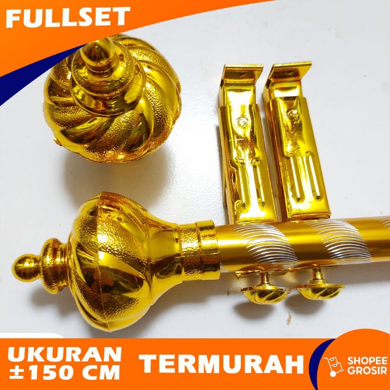 BESI GORDEN TIANG GORDEN BATANG GORDEN FULLSET MOTIF ULIR -+150CM