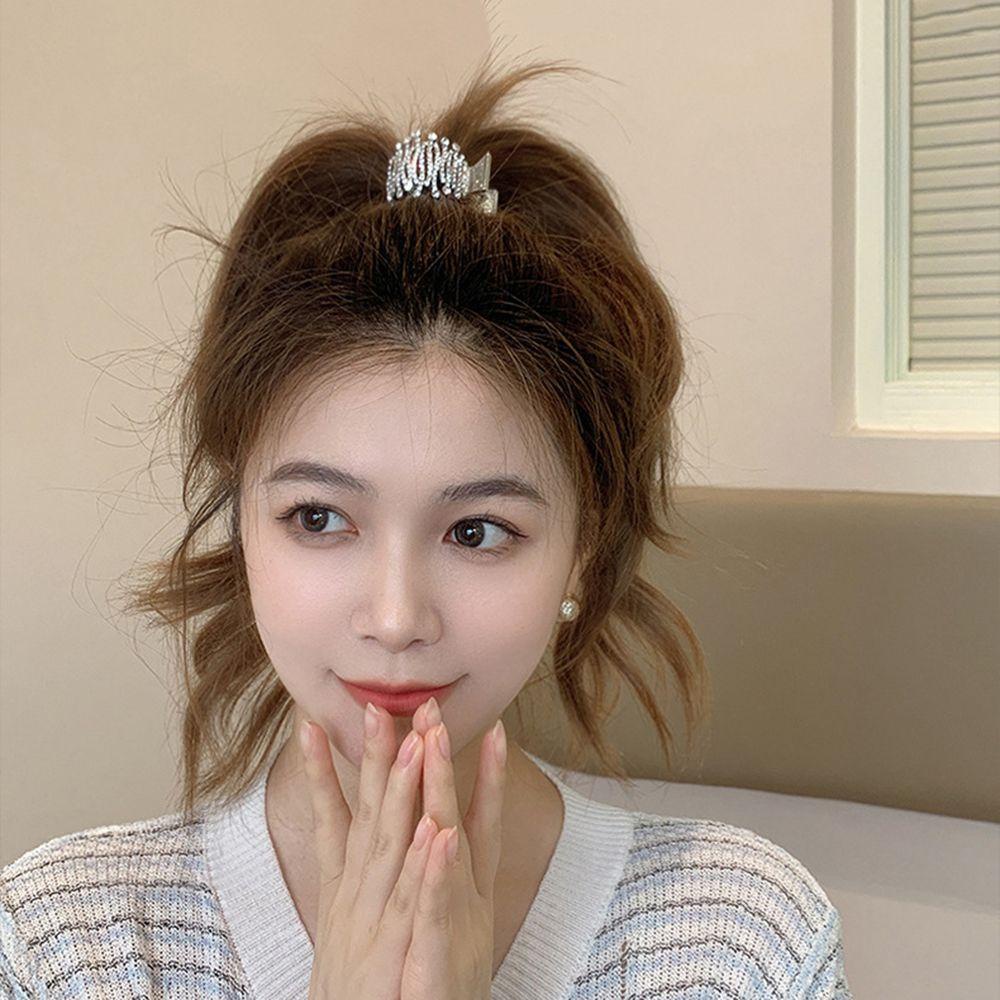 Agustina Mutiara Rambut Cakar Jepit Rambut Temperamen Sederhana Wanita Hiu Klip Hiasan Kepala Ponytail Holder Berlian Hiasan Kepala Gaya Korea Hair Clip