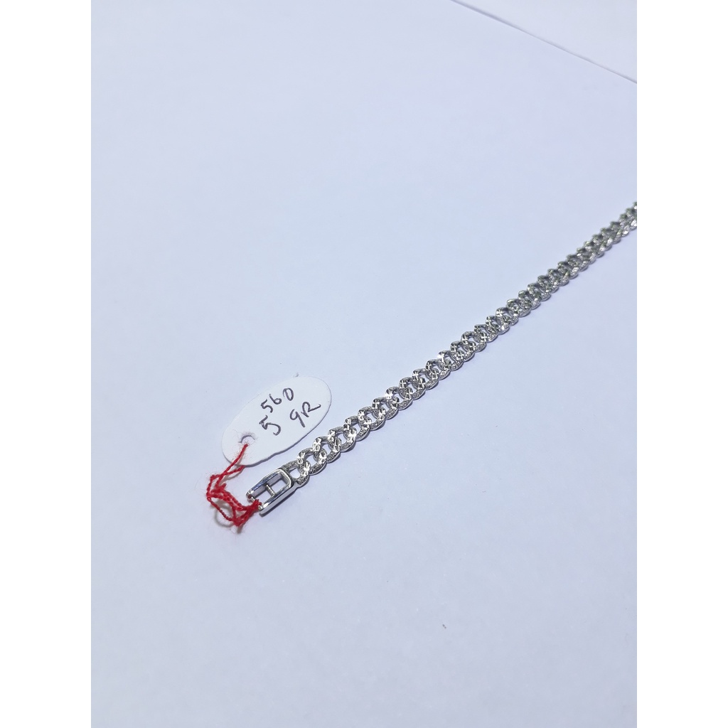Gelang rantai anak emas putih 75% berat 5.56 gram panjang 13.5cm. White gold kids bracelet